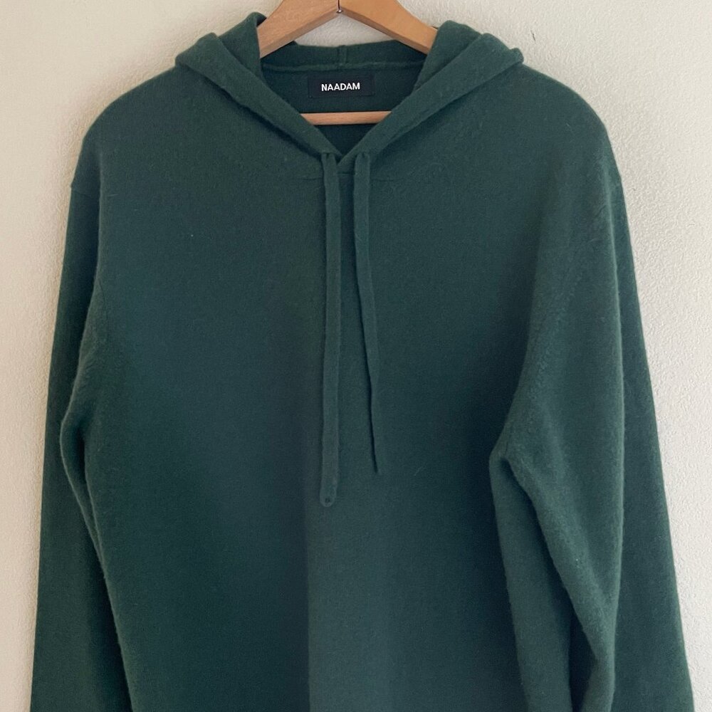 NAADAM Green 100% Cashmere Hoodie is So Soft 'n Cozy: New w/o Tags! Size XL